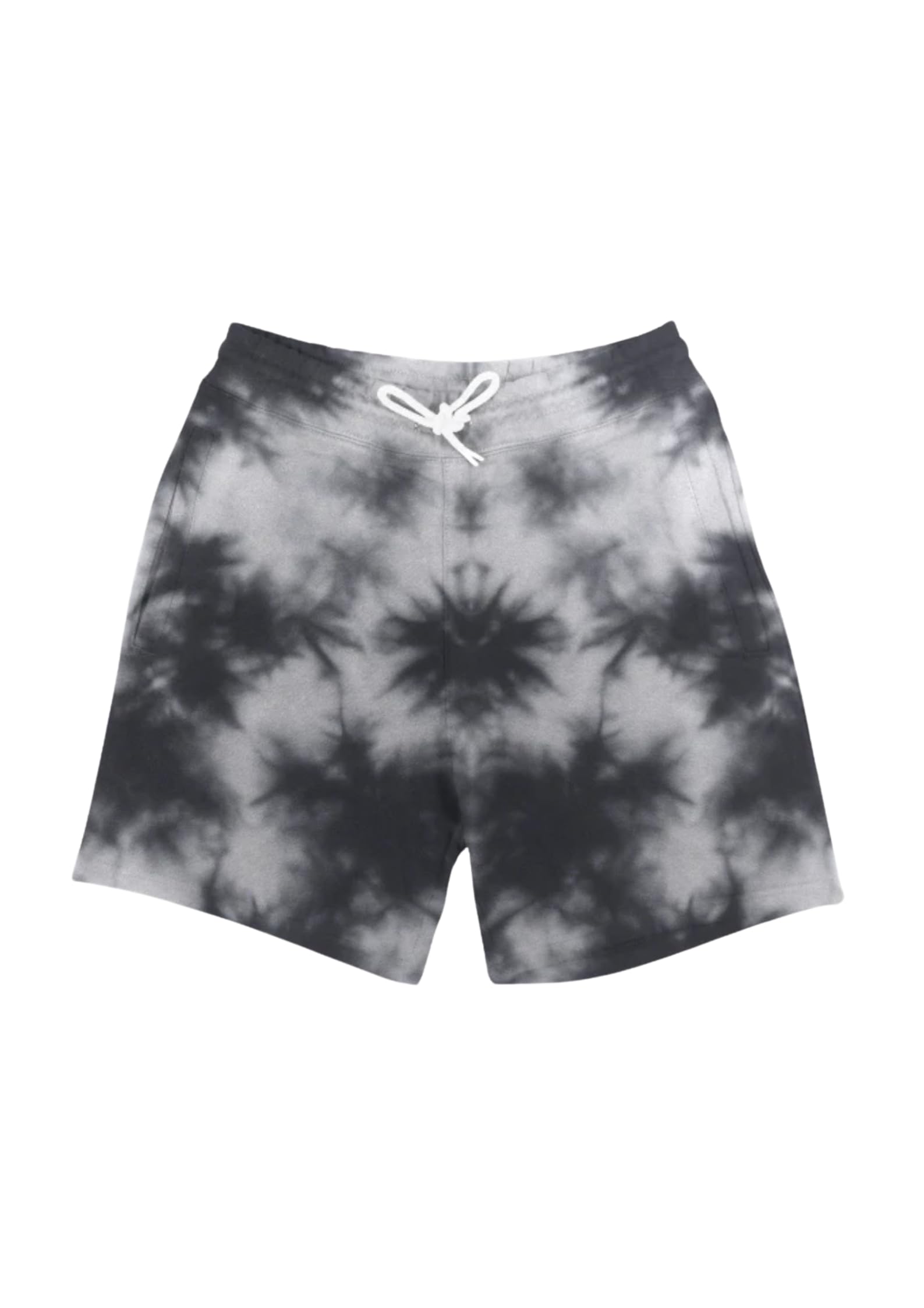 Unisex Tie Dye Shorts | White Black Tie Dye Drawcord Elastic Waist Shorts | 260 GSM Cotton Blend | Casual, Party & Festival Wear-image-39