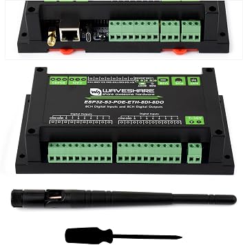Waveshare Industrial ESP32-S3 Control Board with 8 Channel Digital Input & Output, Built-in Xtensa 32-bit LX7 Dual-Core Processor Up to 240MHz, Multiple Insulated Protection Circuits