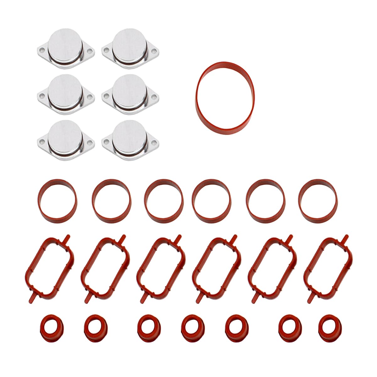CGEAMDY Inlet Manifold Gasket wirl Flap Flaps Delete, Diesel Swirl Flaps Intake Manifold Gasket Repair Kit, Engine Intake Diesel Swirl Flap Blank Repair Kit with Manifold Gaskets, Car Accessory