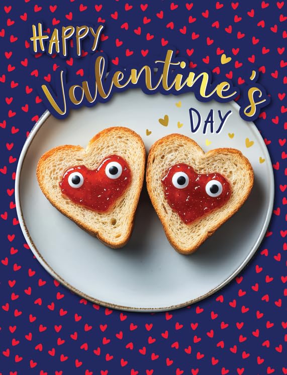 Piccadilly Greetings A50413 Valentine's Day Card Open Happy Valentines Day 8x6in with Envelope