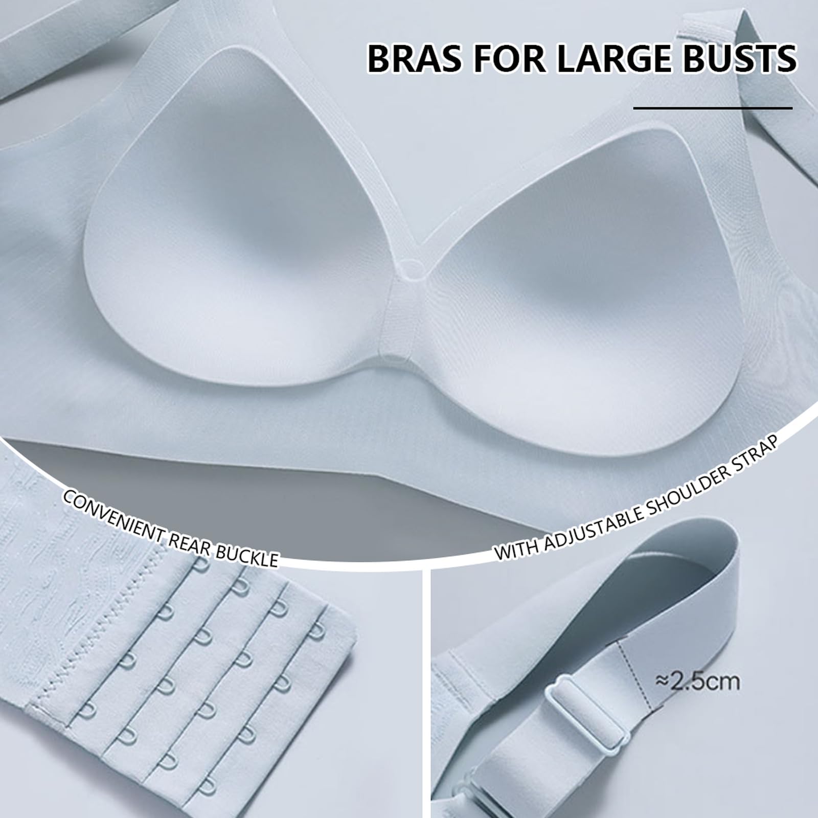 Brassiere Sport Femme sans Armature Soutien Gorge Push up 75D | brassière forte poitrine support léger bretelles larges et confortables sous un t-shirt