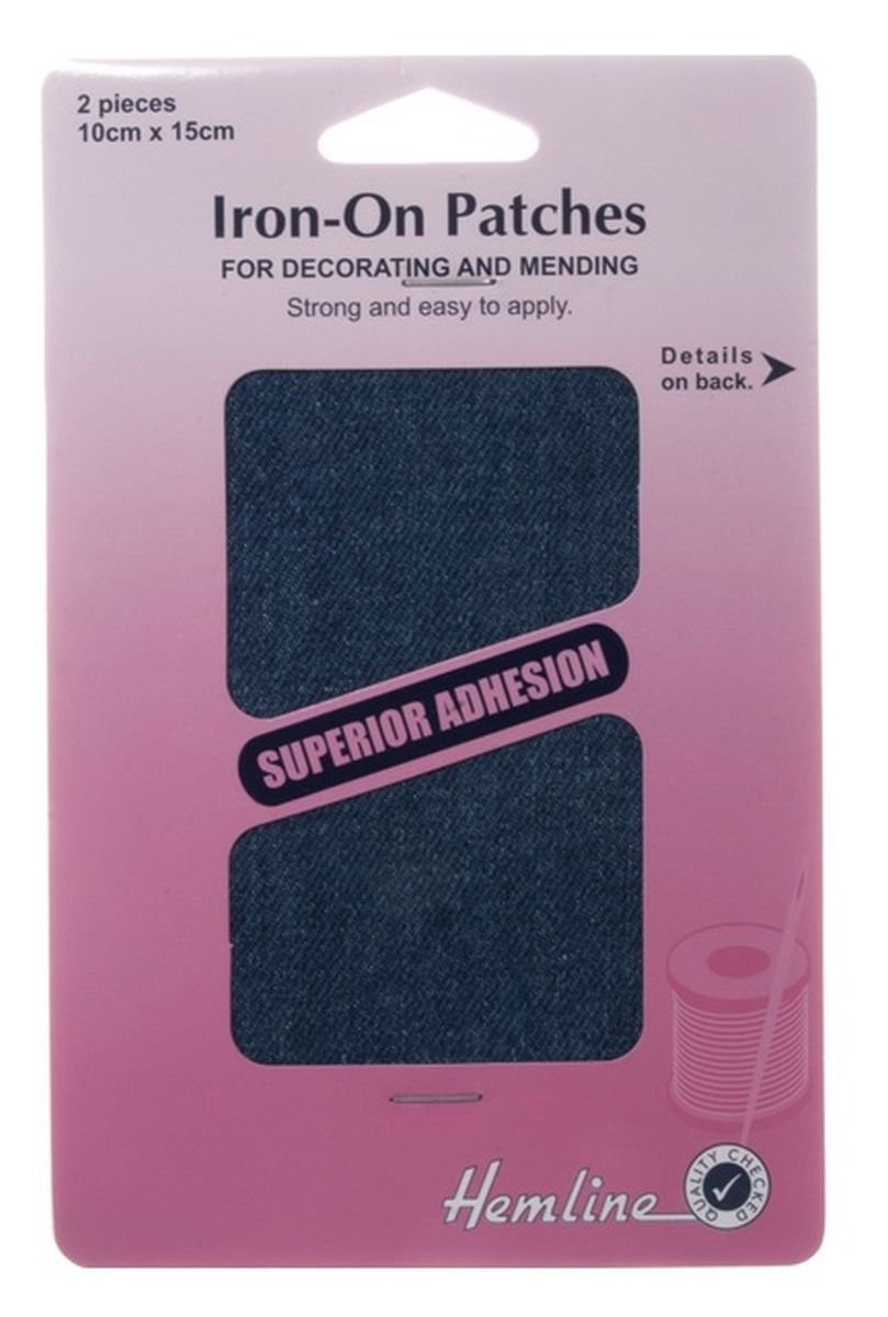 Iron-On Patches - 2 Pieces 10cm x 15cm - Denim