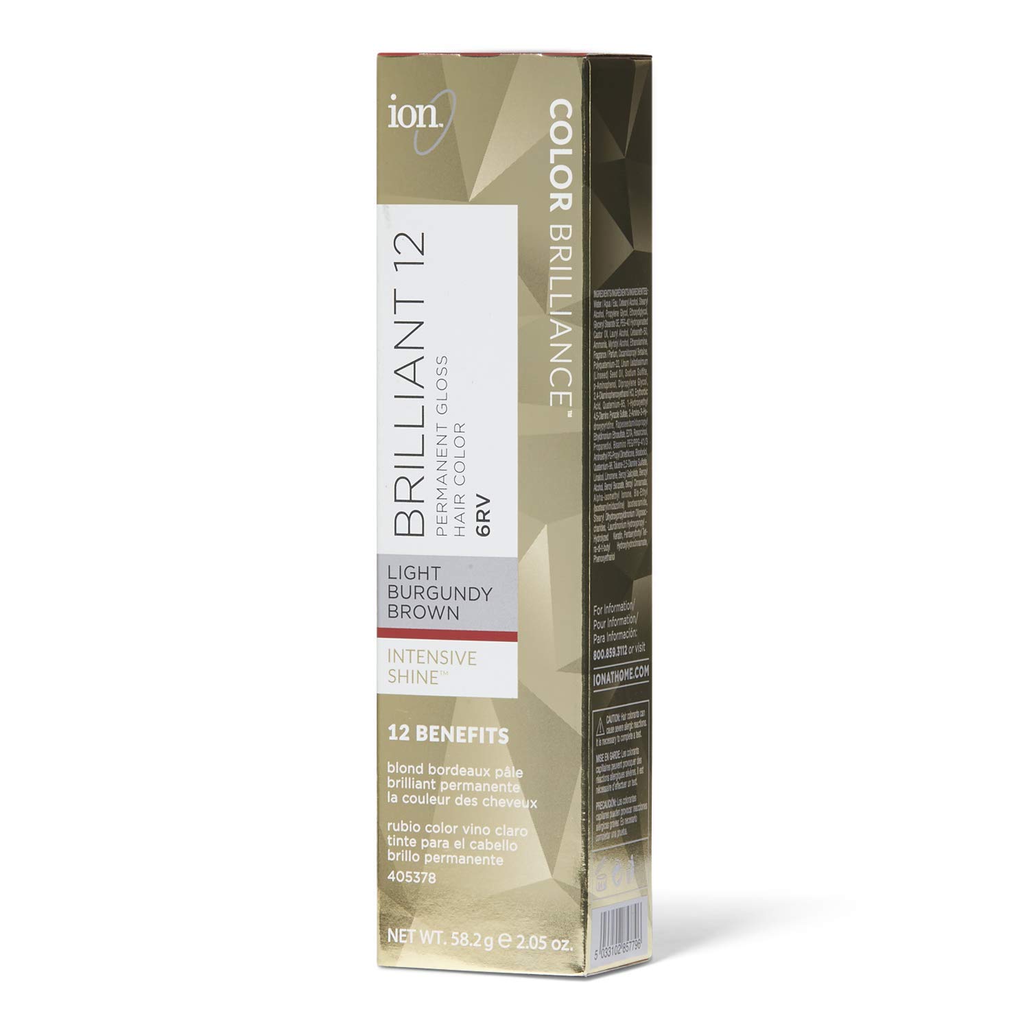 Amazon.com : Ion 6RV Light Burgundy Brown Permanent Gloss Hair Color 6RV  Light Burgundy Brown : Beauty & Personal Care