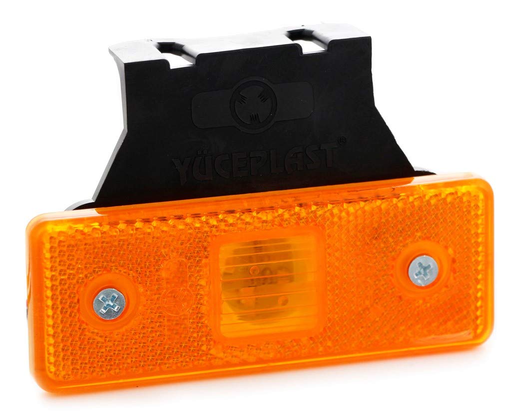 Set di 8 luci di posizione a LED arancione da 24V e 12V, con supporti in gomma, per telaio di rimorchio e camion