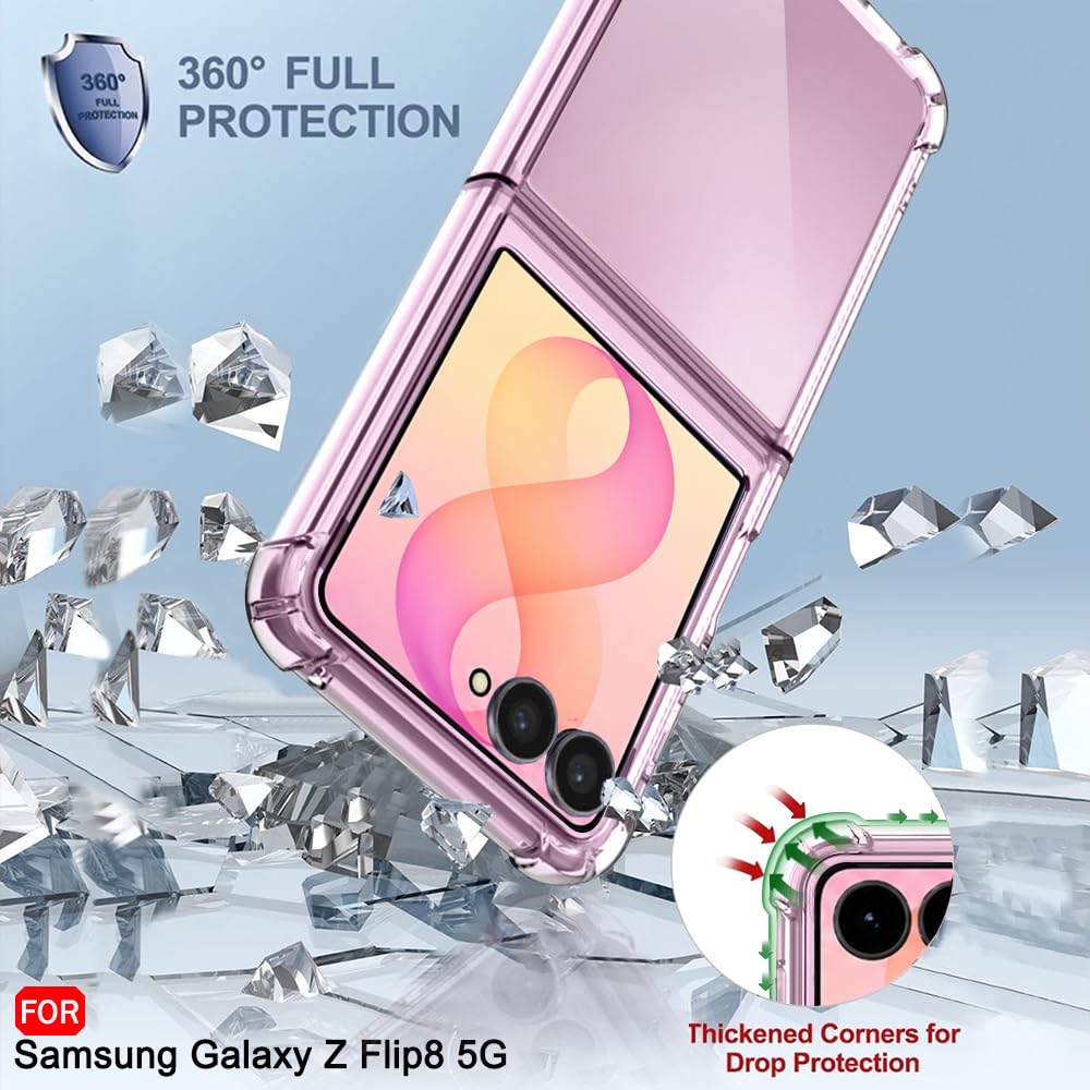 TheGiftKart Crystal Clear Back Cover Case for Samsung Galaxy Z Flip 8 5G | 360 Degree Protection | Shock Proof Design | Hard Back Cover Case for Samsung Z Flip8 5G (PC & TPU, Transparent Bumper) — Amazon image 5