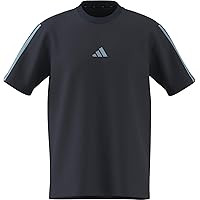 adidas Homme Essentials Three Stripes Single Jersey Tee, Night Navy/Icey Blue/Icey Blue/Icey Blue
