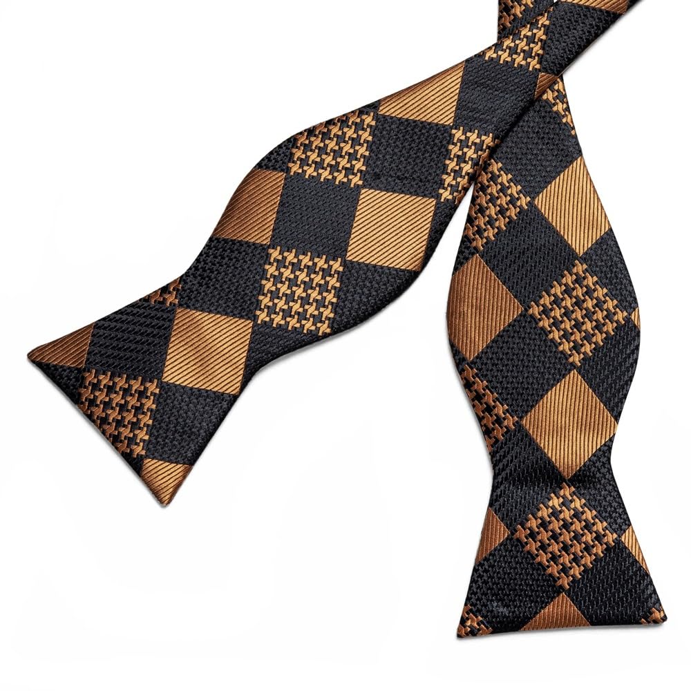 JFDBGU Self Tie Bow Tie Handkerchief Cufflinks Set Silk Bowknot Formal Wedding Party Cravat