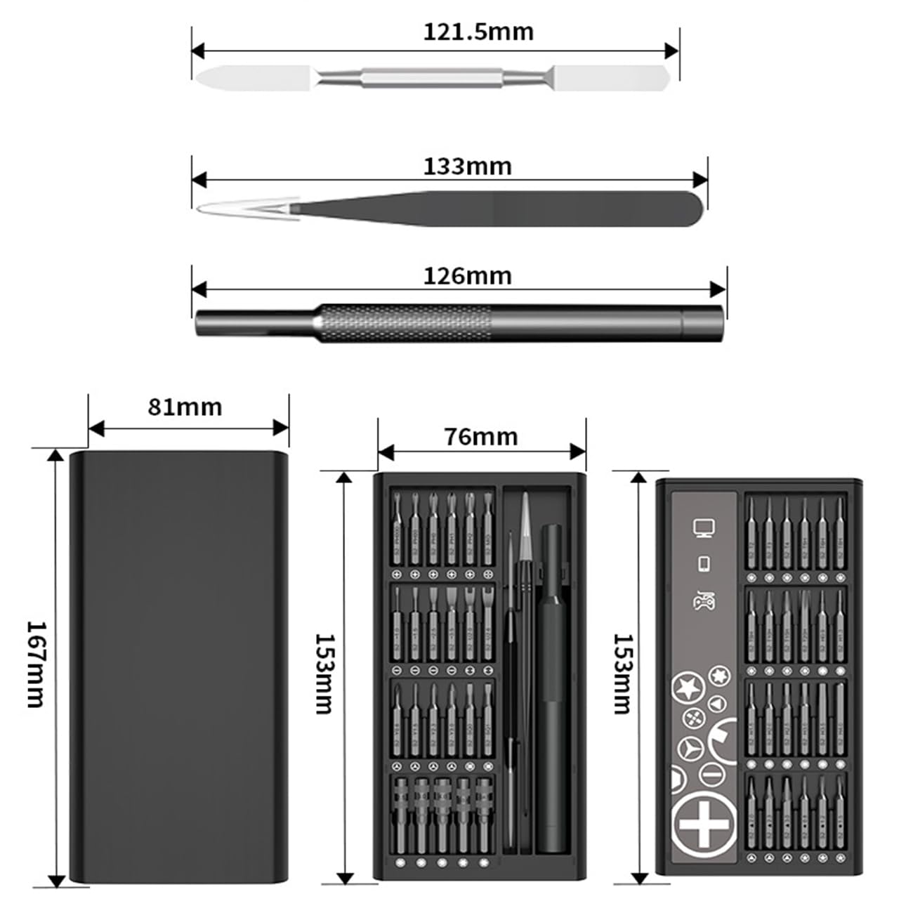 Precision Magnetic Screwdrivers Sets,Set of Screwdrivers,Professional Cushion Grip Screwdriver Set (50in1) - Image 2