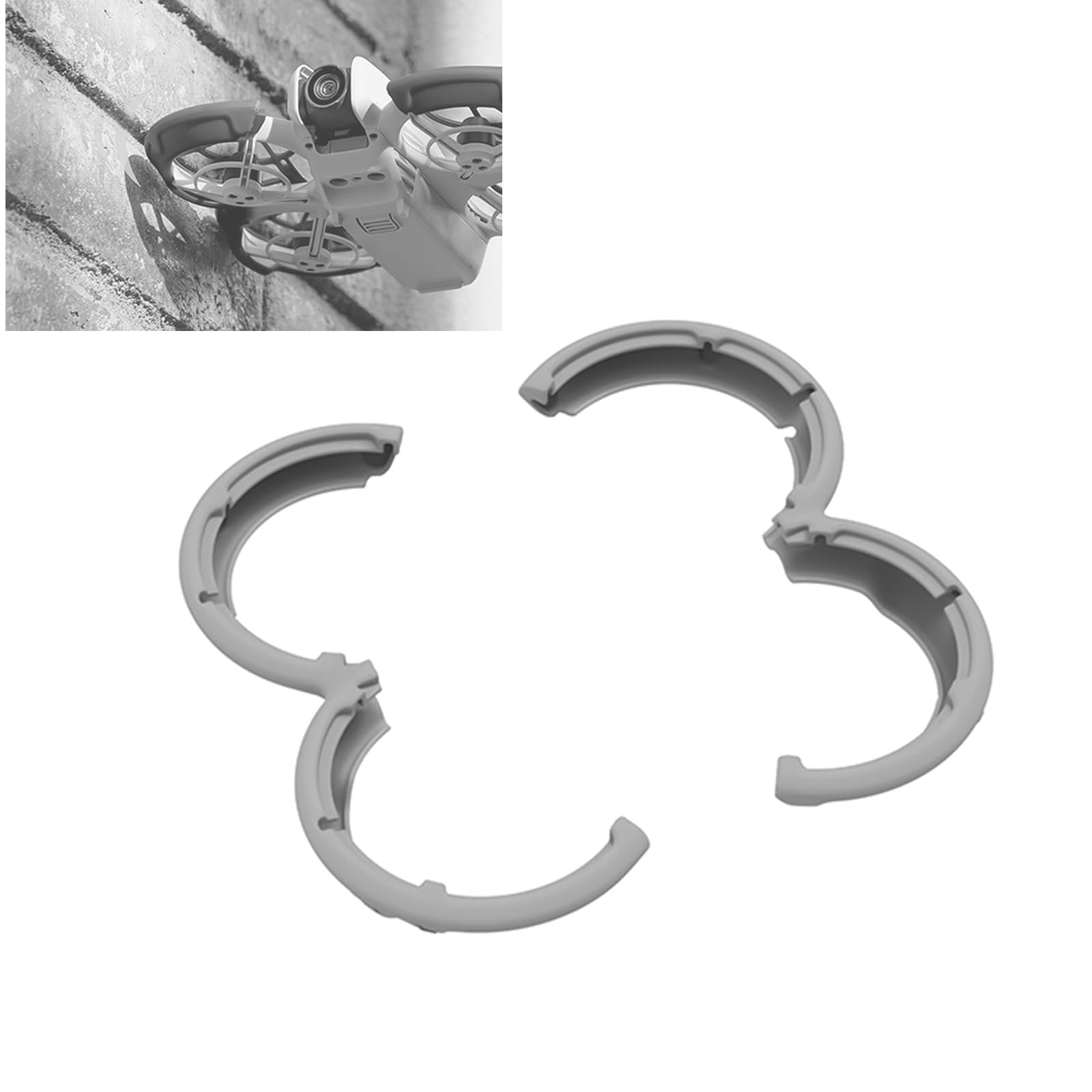 Propeller Protective Guard Bumper Ring for DJI NEO Drone Propeller Guard Anti-Collision Anti-Scratch Protection Ring (Gray)
