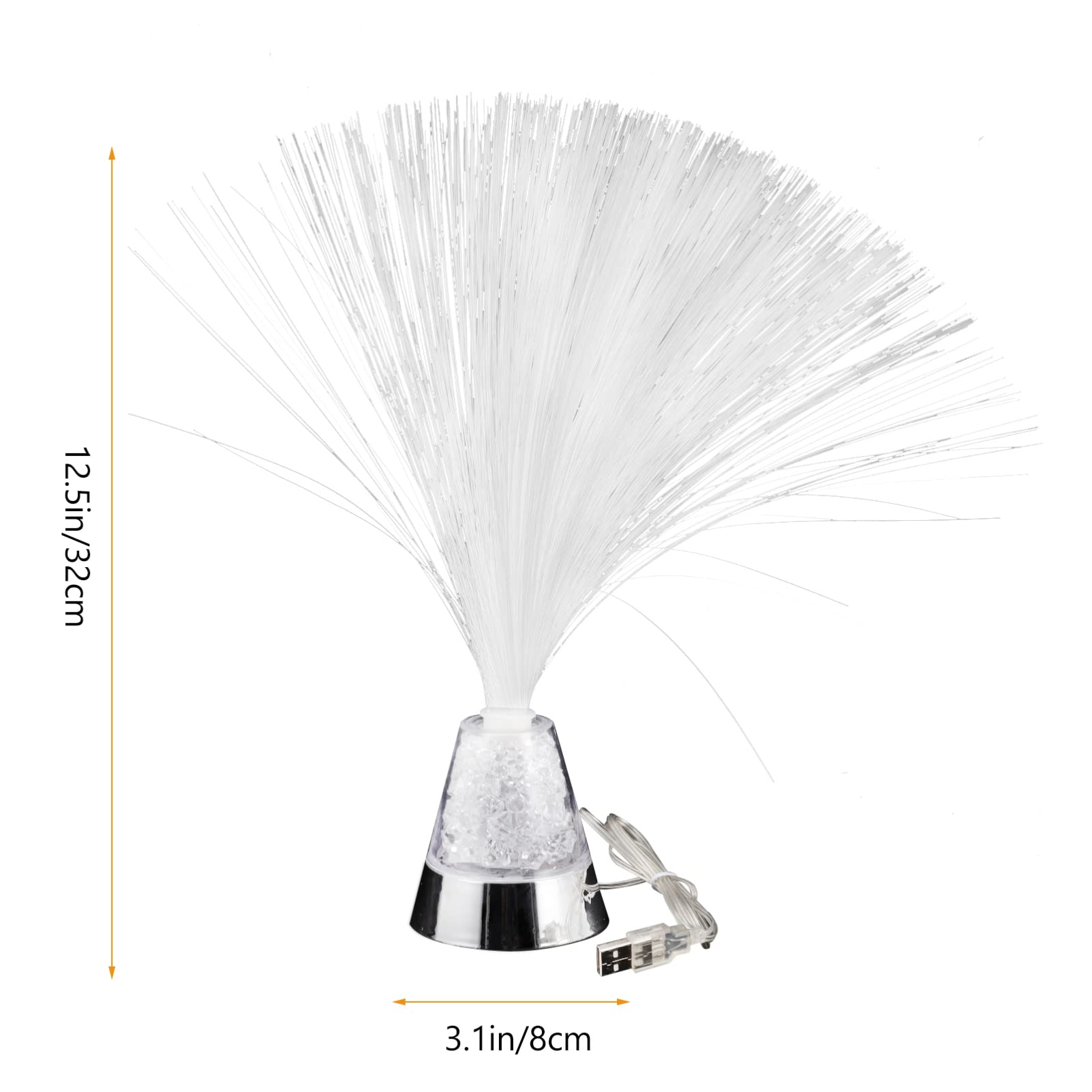 DIYEAH Chic Fiber Optic Night Lamp Colorful Led Decorative Desk Light for Home Office and Parties USB Battery Operated for Weddings Christmas and Halloween Decor