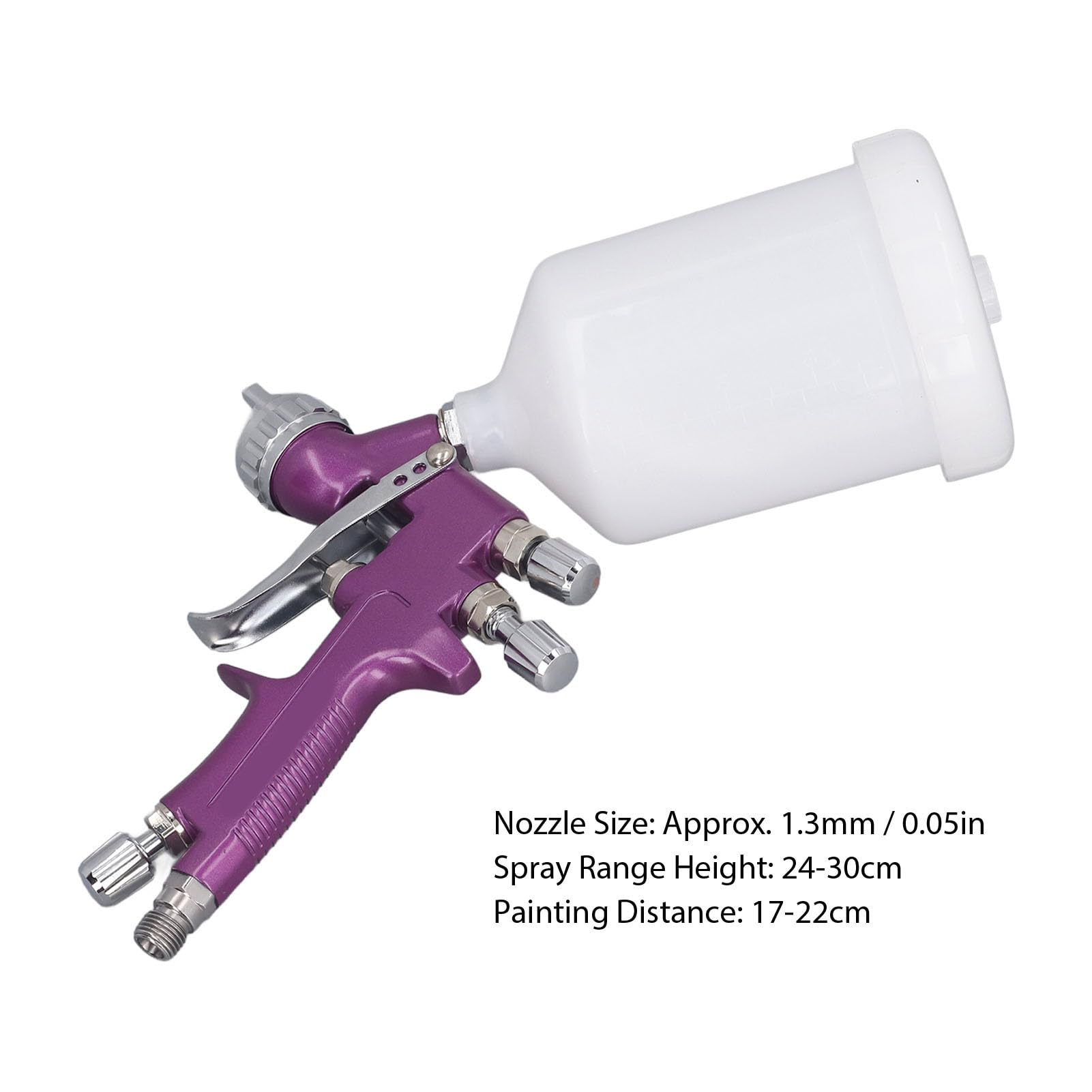 Pistola per Vernice Spray Resistente da 1,3 Mm con Doppie Manopole di Regolazione per Parti Automobilistiche, Mobili per la Lavorazione del Legno