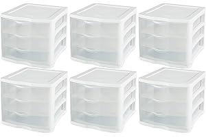 Sterilite 3-Drawer Stackable Clear Plastic Storage Organizers