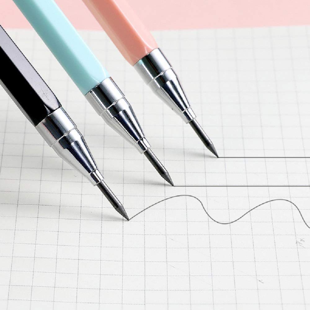 Amazon.co.jp: 2.0mm シャープペンシル 3本セット ブラック芯替え芯18