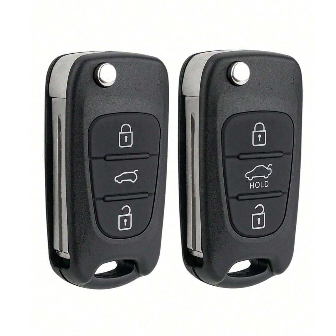 2 x Hyundai Replacement Car Key Fob Remote Control Cover Case (i20 i30 i35 IX20 IX35 - Kia Ceed Rio Picanto Sportage Sorento Venga Vehicle