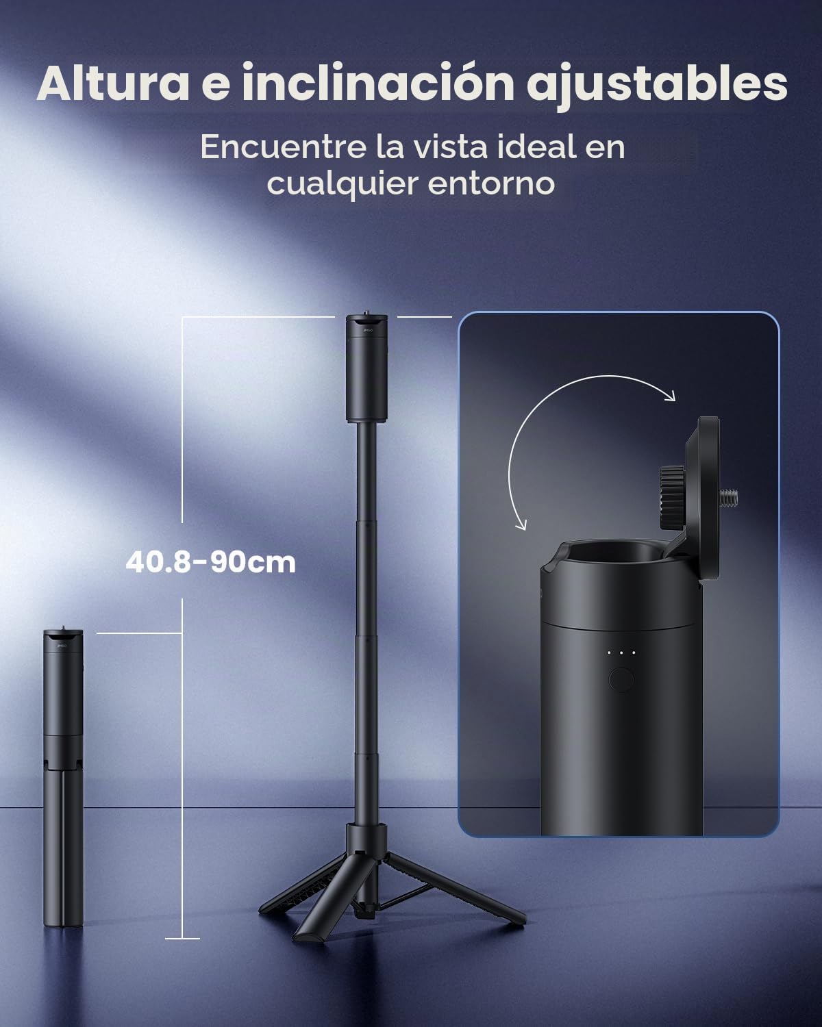 JMGO Proyector Power Bank Trípode para PicoPlay/PicoPlay+/PicoFlix/N1S Nano | Cargador portátil de 20 000 mAh y 65 W con Soporte Ajustable en Altura e inclinación para Exteriores y Viajes