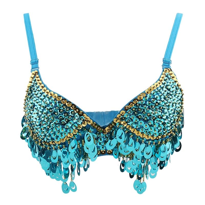 Soutien-gorge de danse du ventre avec pompon mobile qui amplifie les mouvements