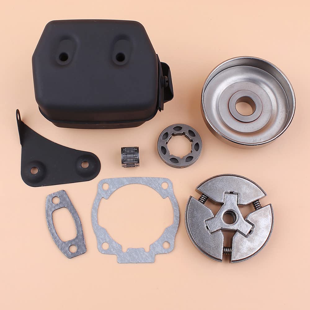 PEGGYLIN Kit de Juntas de silenciador de Escape de 3/8", Embrague, Tambor, piñón y llanta for motosierras de Gasolina Husqvarna 51, 55 y 55 Rancher.