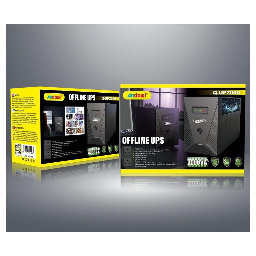 Trade Shop - Gruppo di continuità 2000va Q-up2000 Smart Offline ups Supporta Windows Linux Mac