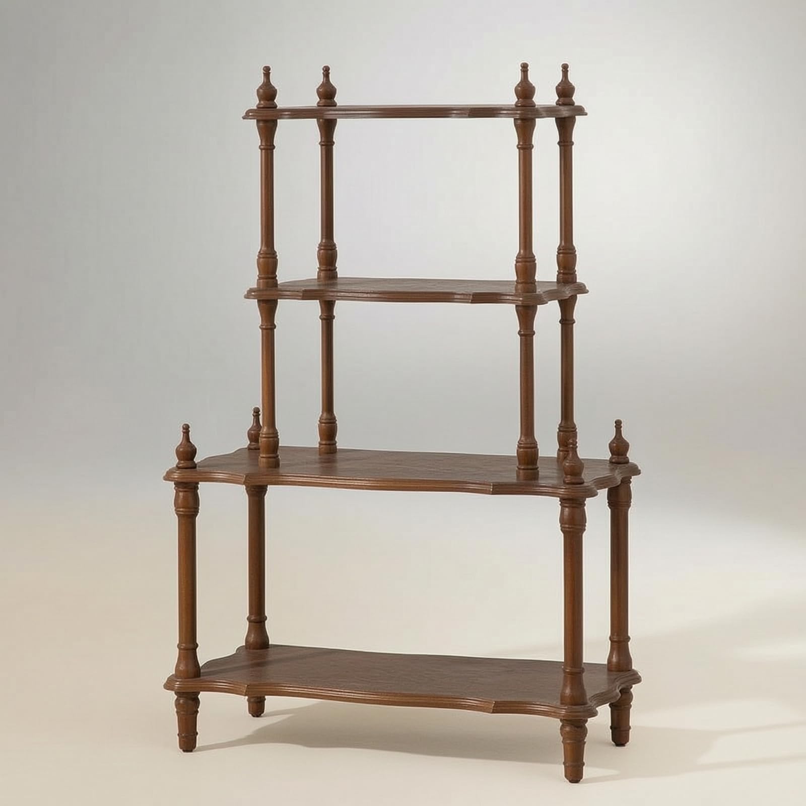 Bücherregal mit 4 offenen Regalebenen Vintage Regal mit Seitenstangen mehrstöckig Regal vier Böden für Blumenladen