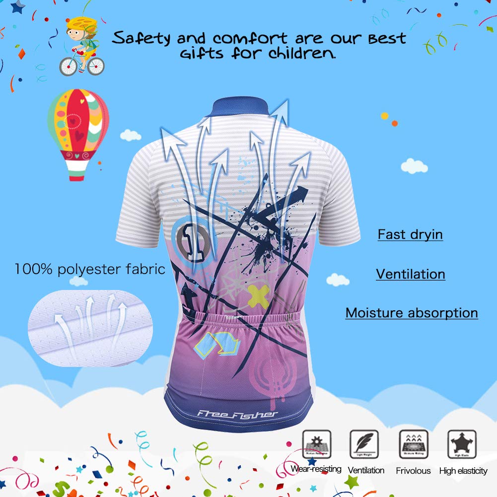 Set di maglia da ciclismo per bambini, a maniche corte, per bici da strada, mountain bike