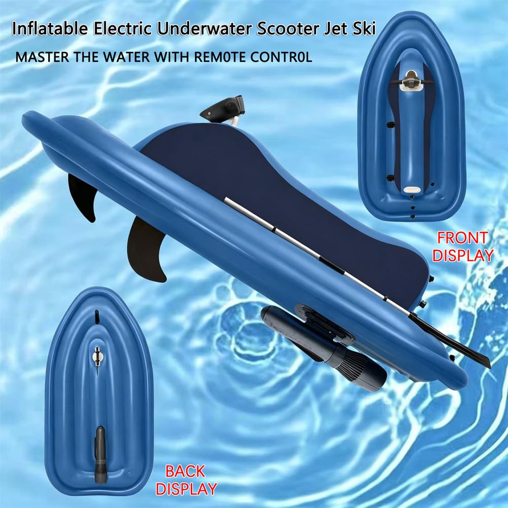 Aufblasbares Jetboot, Elektrisches Motorboot mit 500W/700W Thruster, Faltbarer Jetski für Seetauchen und Wassersport, Tragbares Wasserfahrzeug für Schwimmabenteuer