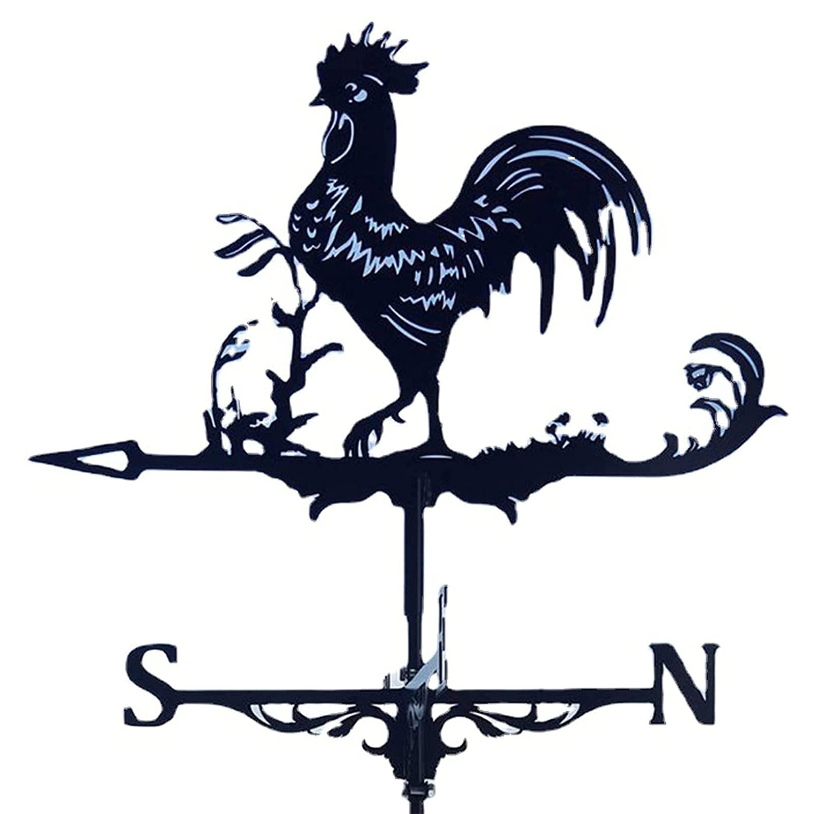 TAXXII Classic Weathervane Rooster Figurine Weather Vane Metal Wind Vintage Stainless Garden Stake for Yard Cupolas Farm Sheds
