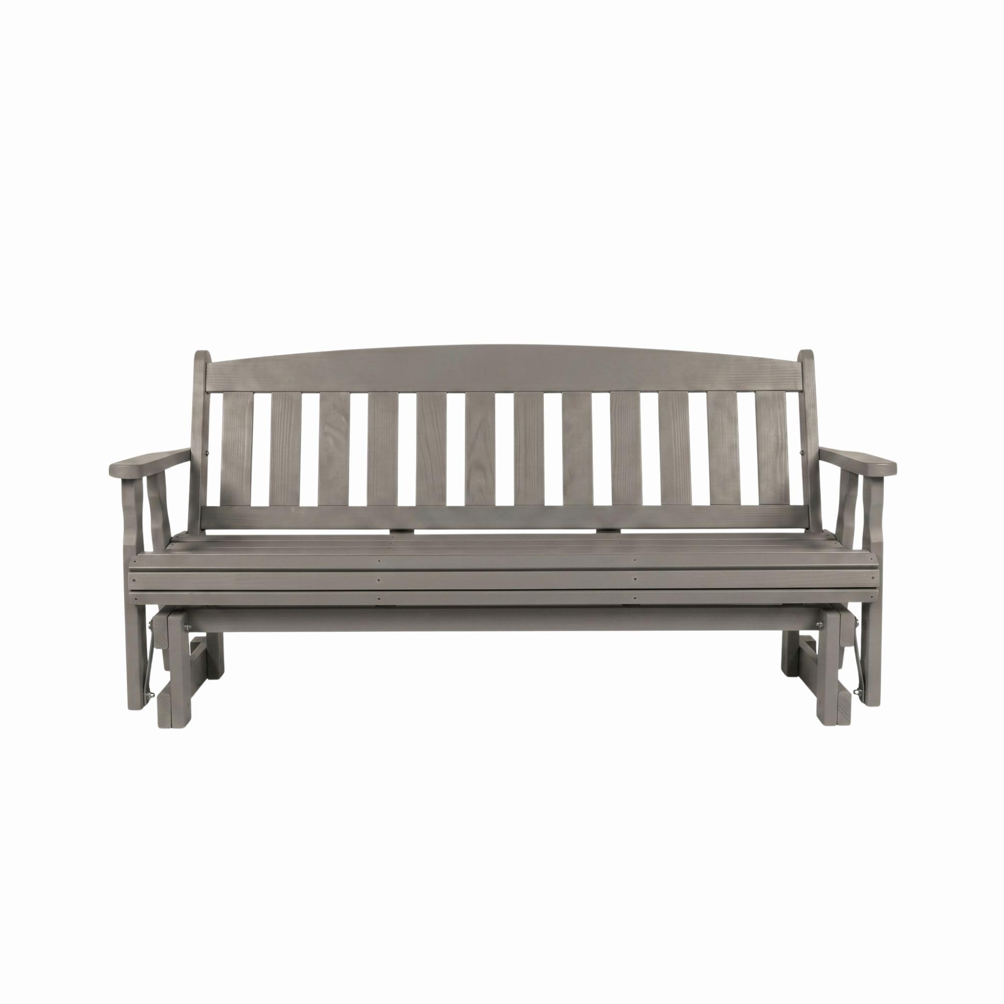 Amish Casual Heavy Duty 800 Lb Mission Pressure Treated Porch Glider (Semi Solid Grey Stain, 6 Foot)