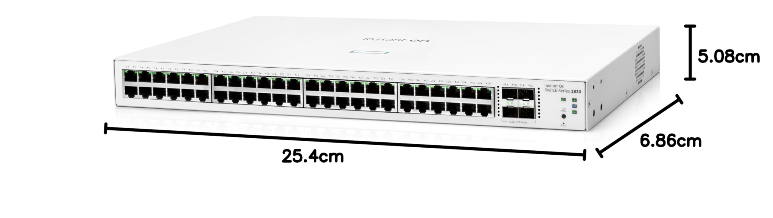 Aruba Instant On 1830 - Conmutador Inteligente GB de 48 Puertos, 48 x 1 G, 4 SFP, EU Europe Cord (JL814A#ABB)