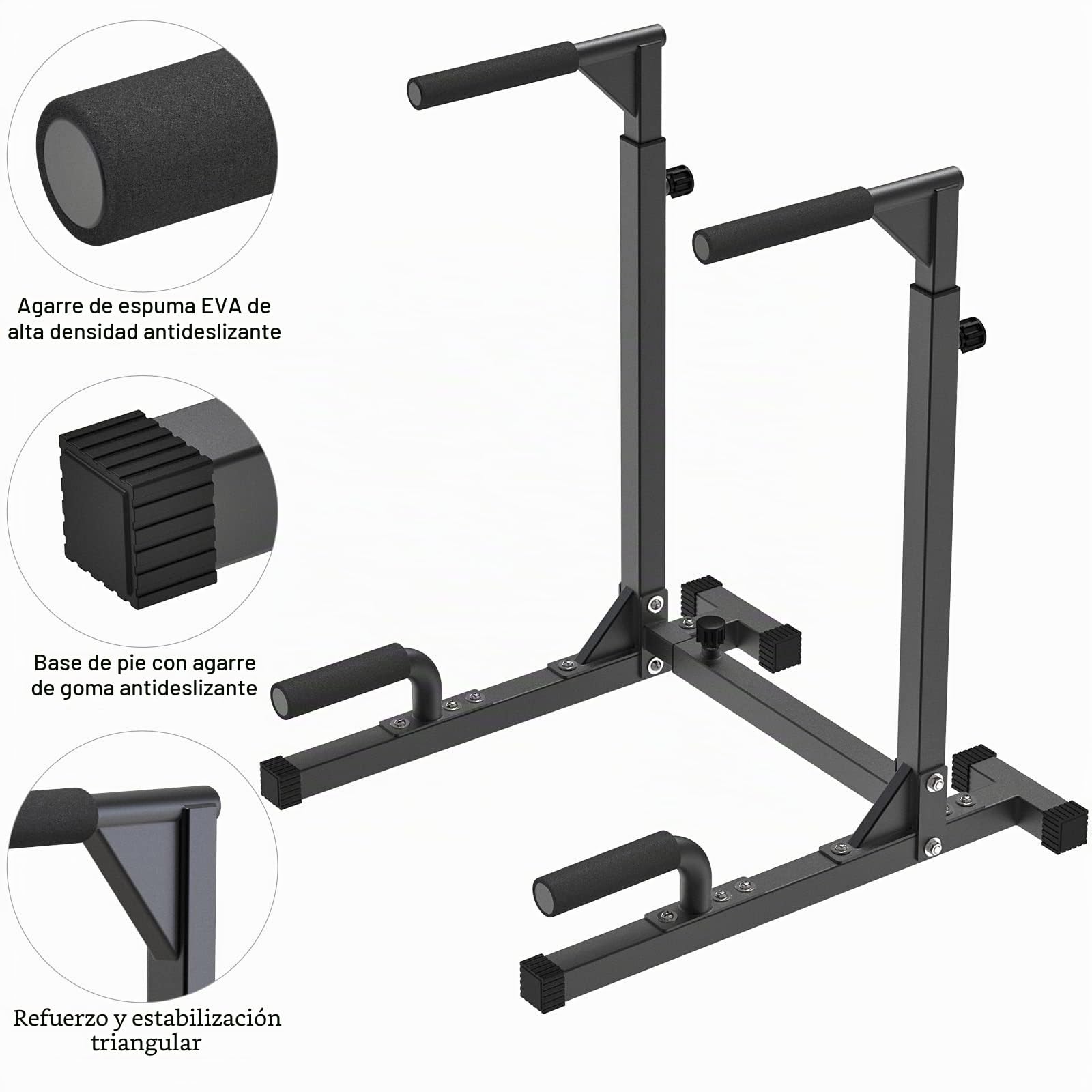 SELEWARE Dip Barren Calisthenics Equipment, Estación de inmersión de altura ajustable, barra paralela multifunción para entrenamiento de fuerza en el gimnasio en casa