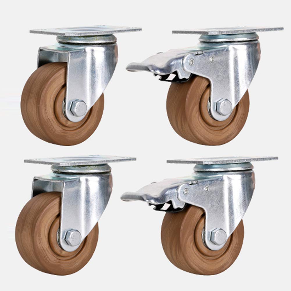 MXXQRHF Heavy Duty Castor Wheels 75mm 100mm 125mm 400480kg Capacity Silent Swivel Plate Industrial Casters with Brake for Factory Trolley & Oven Transport