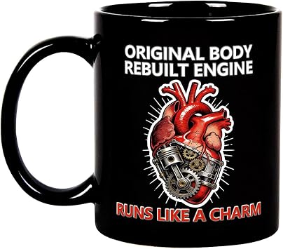 Original Body Rebuilt Engine Recovery Gifts, Open Heart Surgery Survivor Mugs for Friends Family Patient Cardiologist, Get Well Coffee Mug Gift for Women Men Birthday Christmas