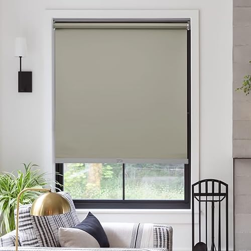 MYshade Free-Stop - Persianas enrollables sin cordones para oscurecer la habitación, del mismo color, ambos lados, de tela, para hogar, oficina,