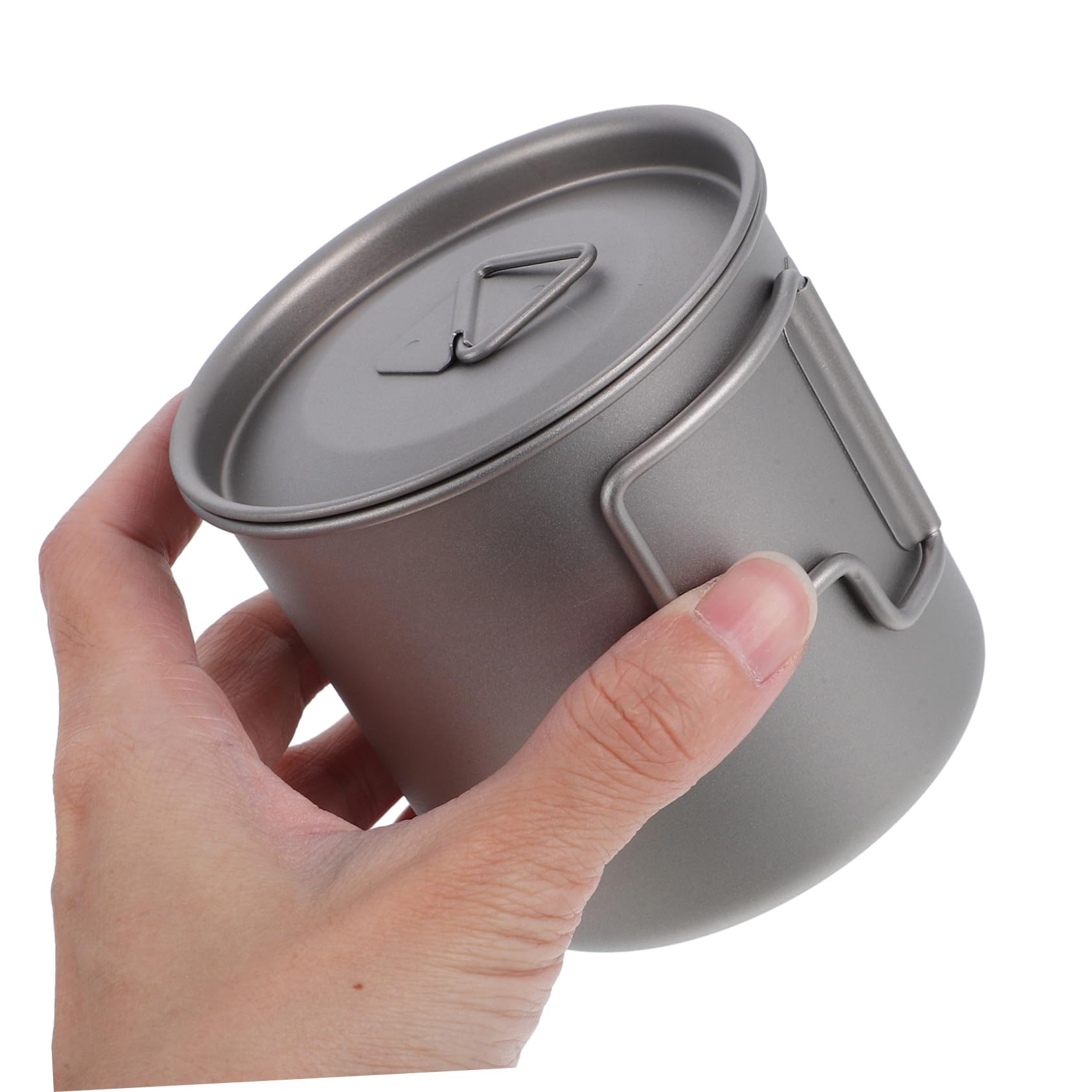 Titanium Outdoor Becher mit Klappbarem Griff und Deckel Langlebiger Leichter Tee Kaffeebecher für Camping Wandern Rucksacktouren und Bürogebrauch Wiederverwendbar