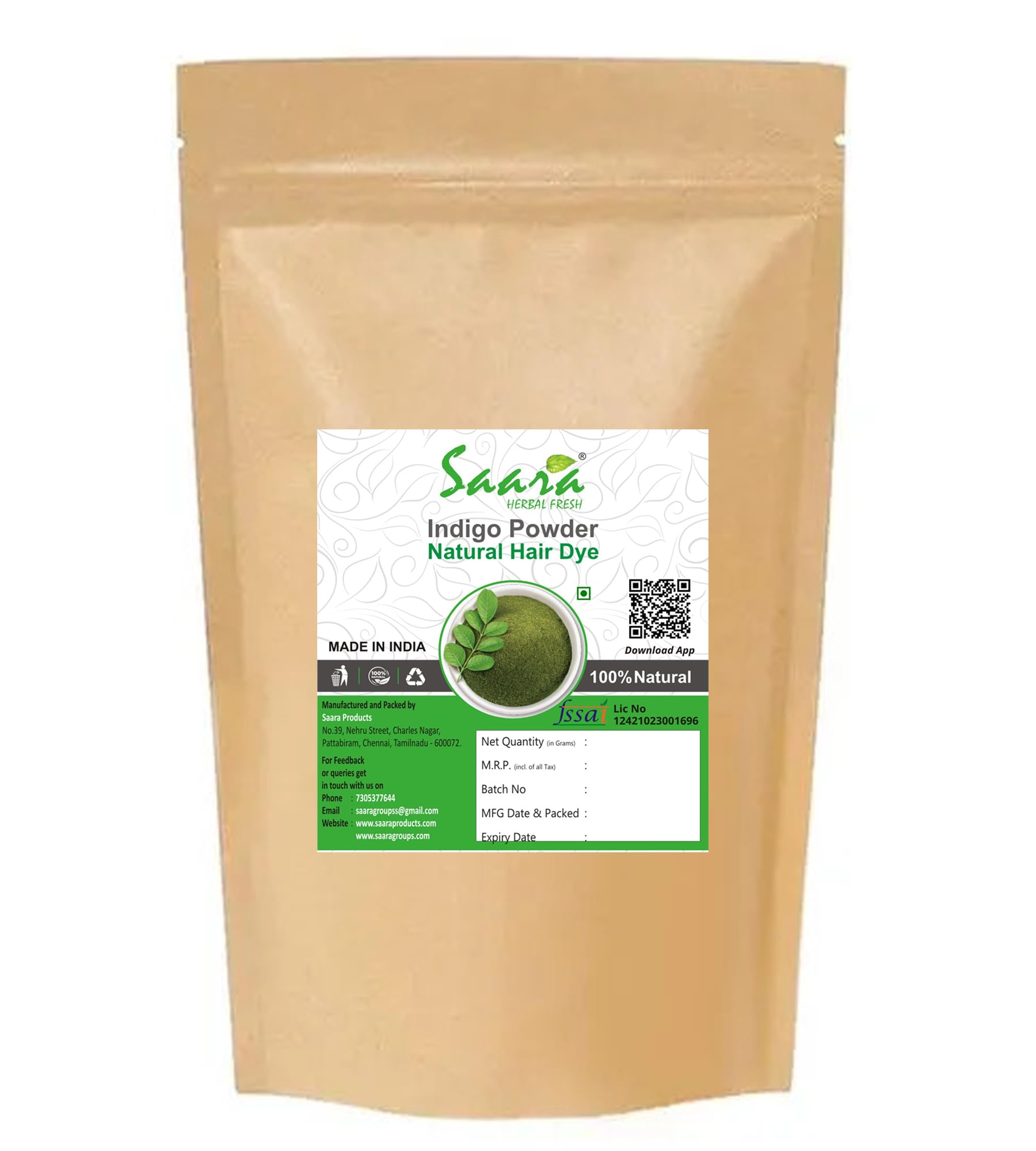 Organic and Herbal Indigo Powder, 70g, for Natural Hair Coloring, Protects hair from Damage (Pack of 1 X 70g)-picture-50