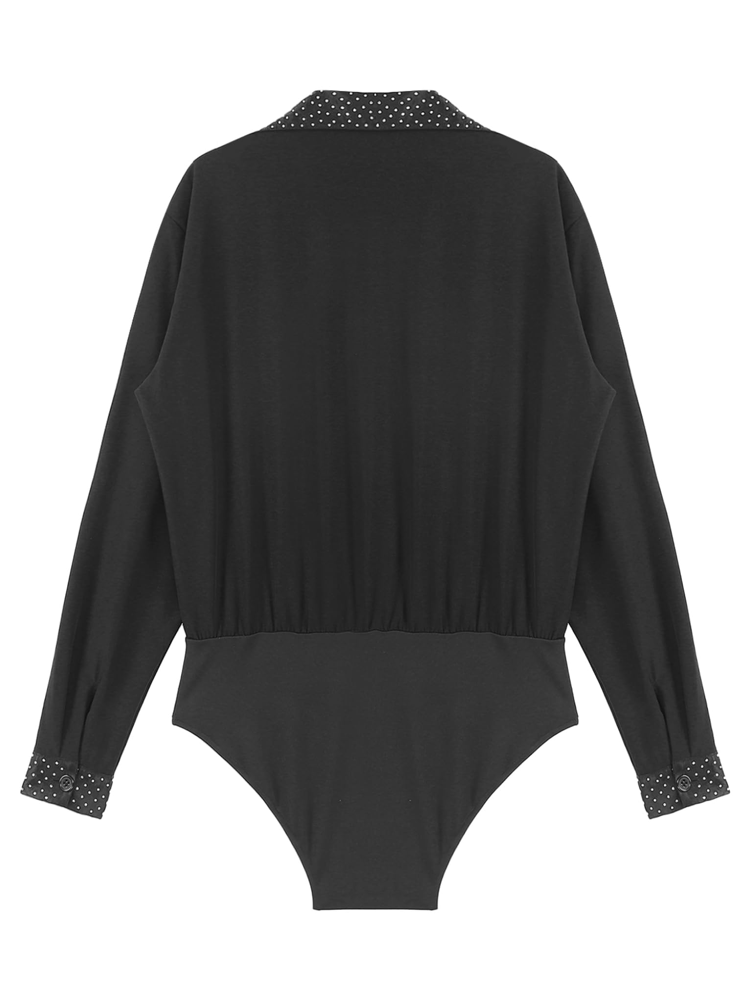 TTAO Camisa latina para hombre, cuello en V, brillante, body de una pieza con botones en la entrepierna, maillot de baile, disfraz de salsa, samba, chacha, moderno, disfraz de danza