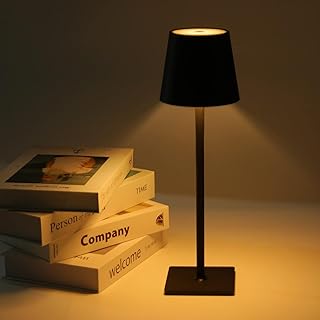Modern LED Cordless Table Lamp, 2000mah Rechargeable Touch Control Battery Operated Table Light 3 Color Dimmable Metal Desk Lamp for Indoor Living Room Bedroom Restaurant Coffee
