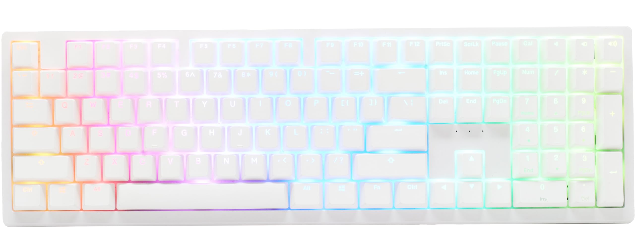 DuckyZero 6108 Pure White Hotswap Bluetooth RGB Mechanical Keyboard - Cherry MX2A Brown