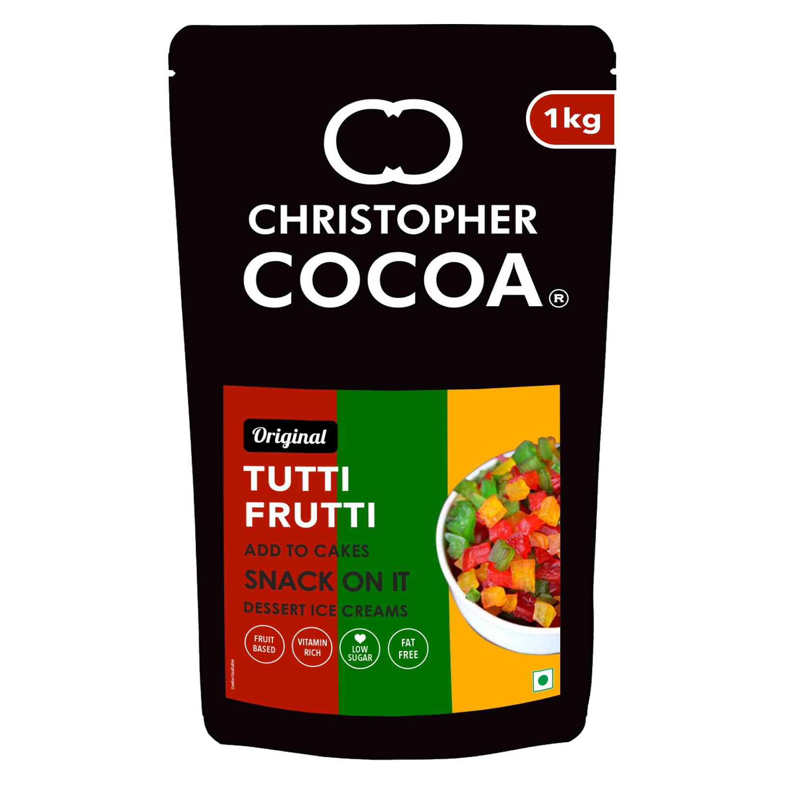 Christopher Cocoa Dry Tutti Frutti Cherries 1Kg (Dry Papaya Fruit Snack, Topping, Cakes, Baking) (B09NR6DYBD) Amazon Price History, Amazon Price Tracker