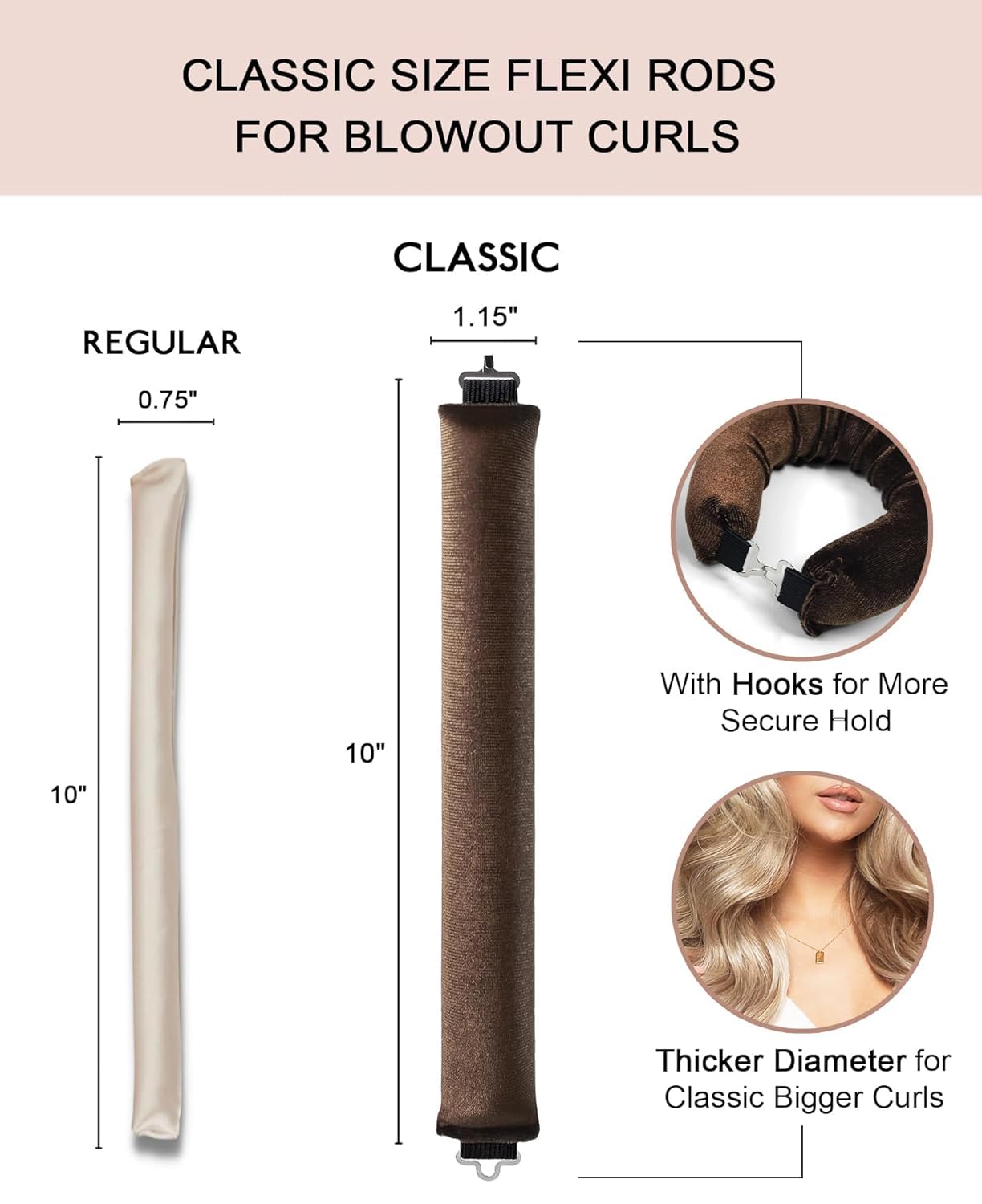 VENEXA Heatless Curling Rod Headband, Heatless Curler No Heat Curls Ribbon with Hair Clips and Scrunchie, Sleeping Curls Silk Ribbon Hair Rollers (Upgraded Set-Brown) (Brown, FREE) 1