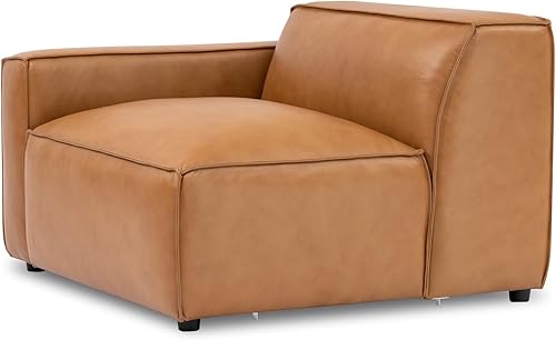 Miniatura 6 de Valencia Nathan Sofá modular modular  Silla orientada a la izquierda  100% cuero anilina completa  Sofá moderno para salón y sala de estar, sofá de