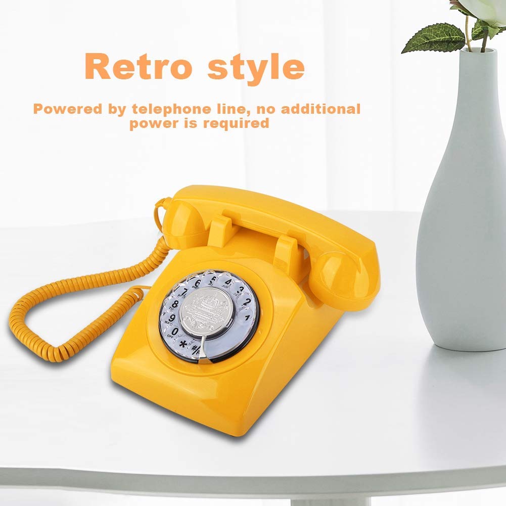 Przewodowy analogowy telefon stacjonarny Telefon, Klasyczny domowy Obróć do sypialni/biura