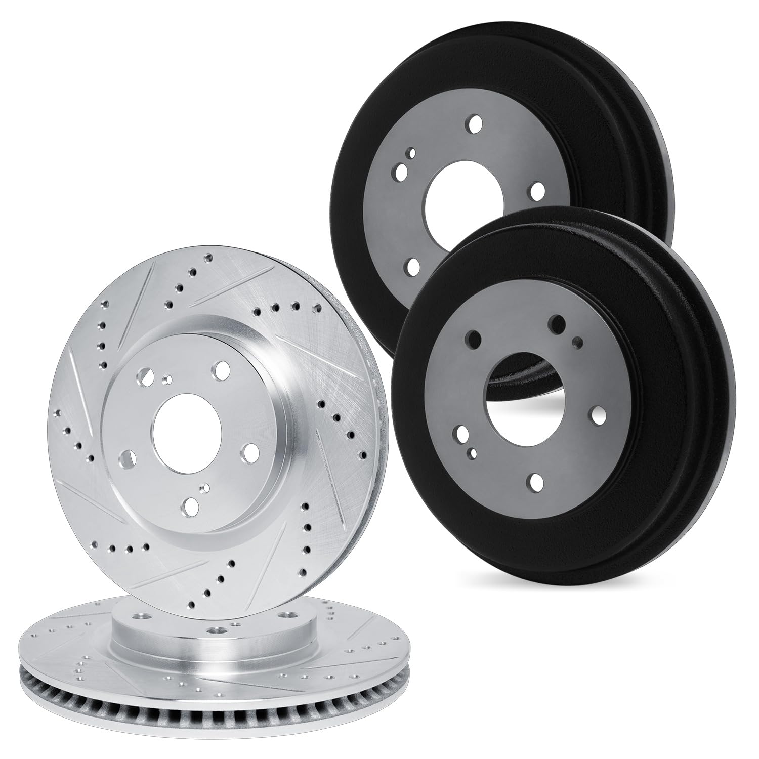 R1 Concepts Front Rear Brake Rotors and Drum Fits 2006-2008 Chevrolet HHR