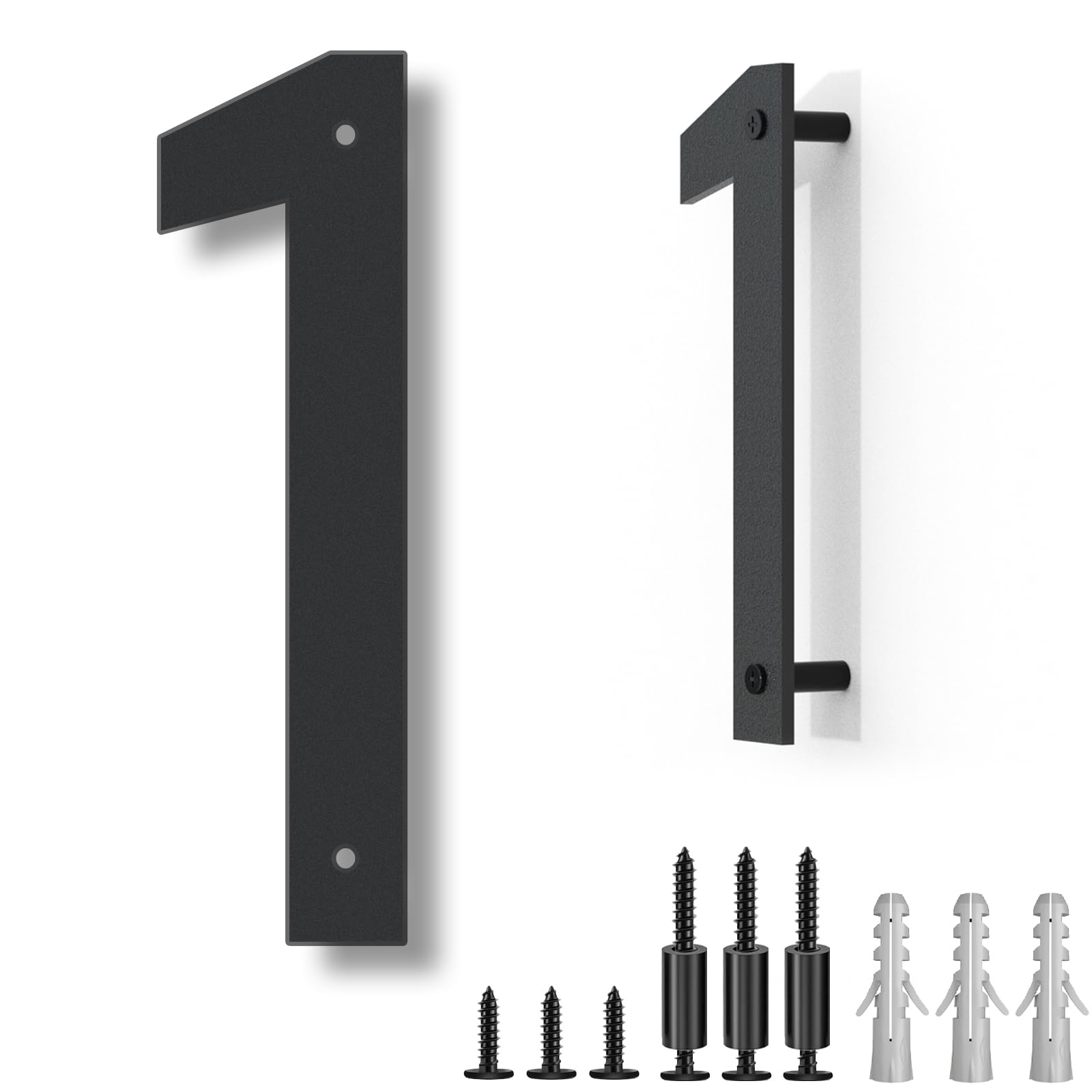 Numéro de maison noir en acier inoxydable 10,2 cm effet flottant - 8