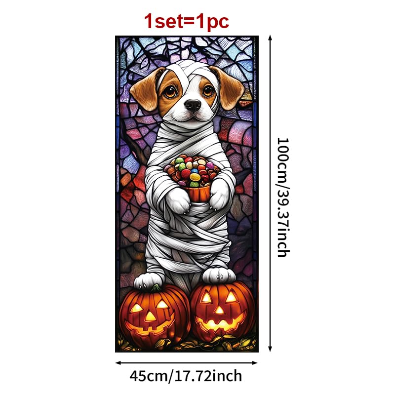 Vinilo Decorativo Halloween Mummy Dog 17.7 x 39.3 pulgadas miniatura 3