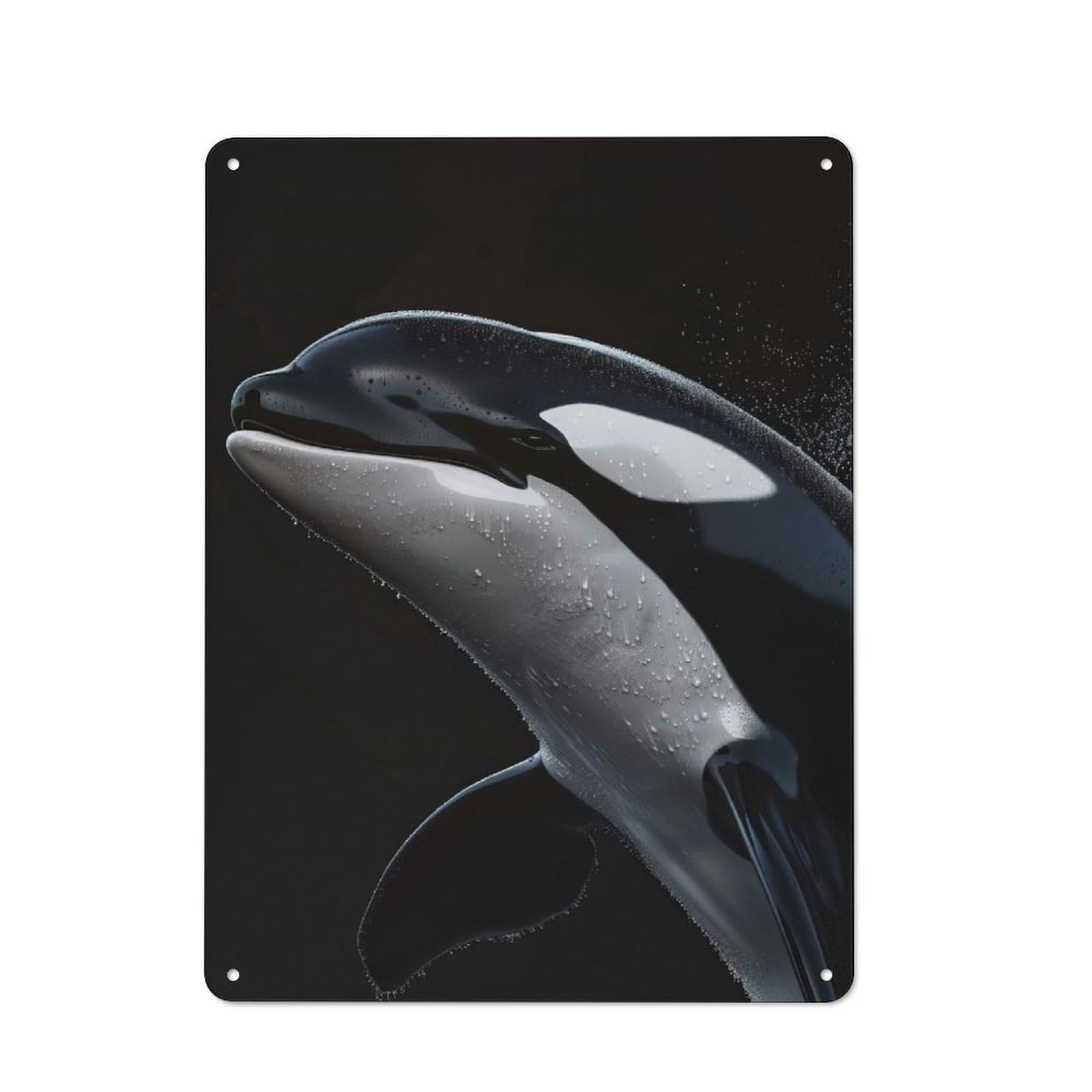 Junmoney Orca Whale Tin Wall Plaque 40X30cm With For Bar Or Restaurant, Housewarming Wall Decor For People Furnishing Bar And Restaurant