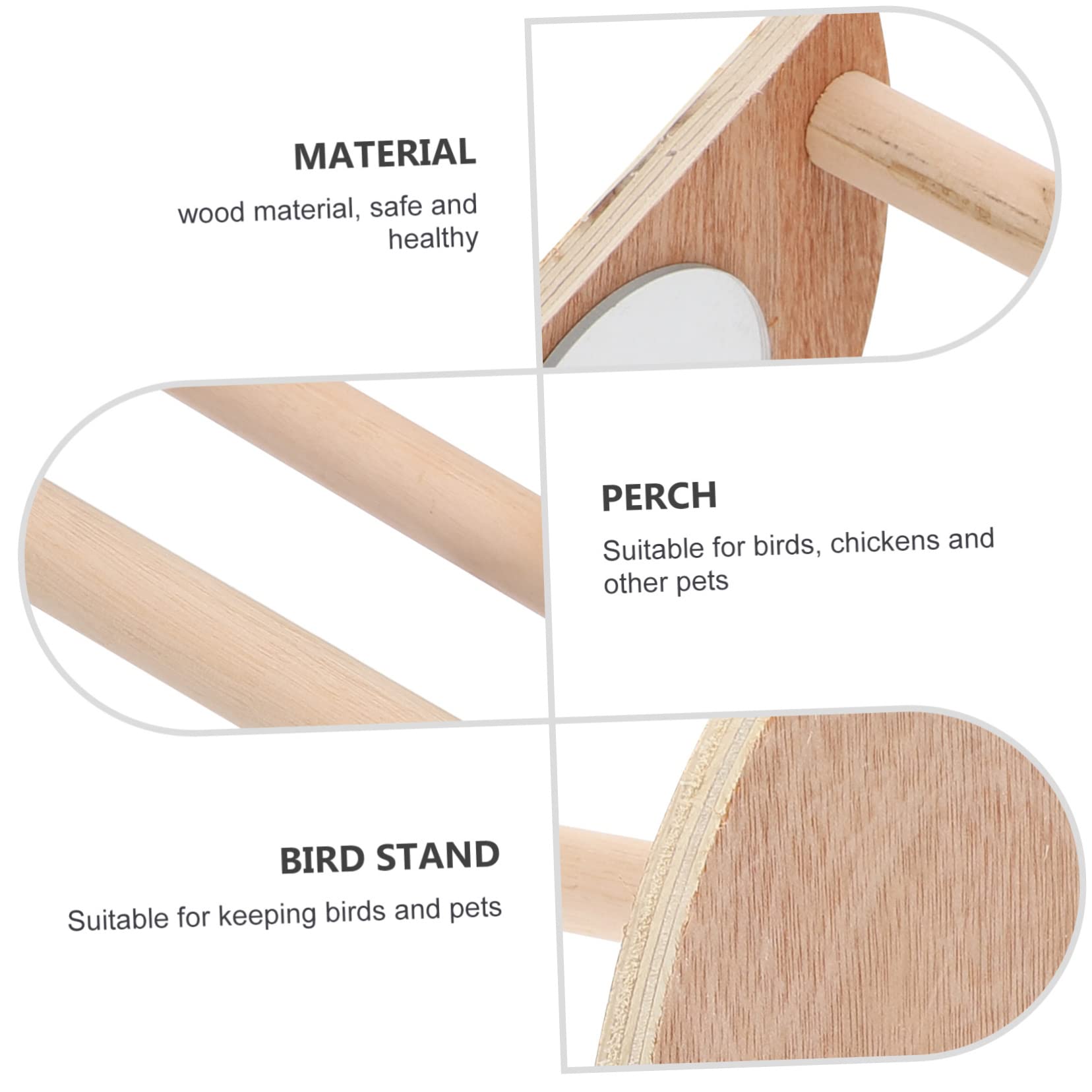 3pezzi Trespolo Legno Per Galline e Pappagalli Con Specchio Supporto Per Gioco e Attività Per Uccelli Resistente e Naturale Adatto Galline e Pappagalli