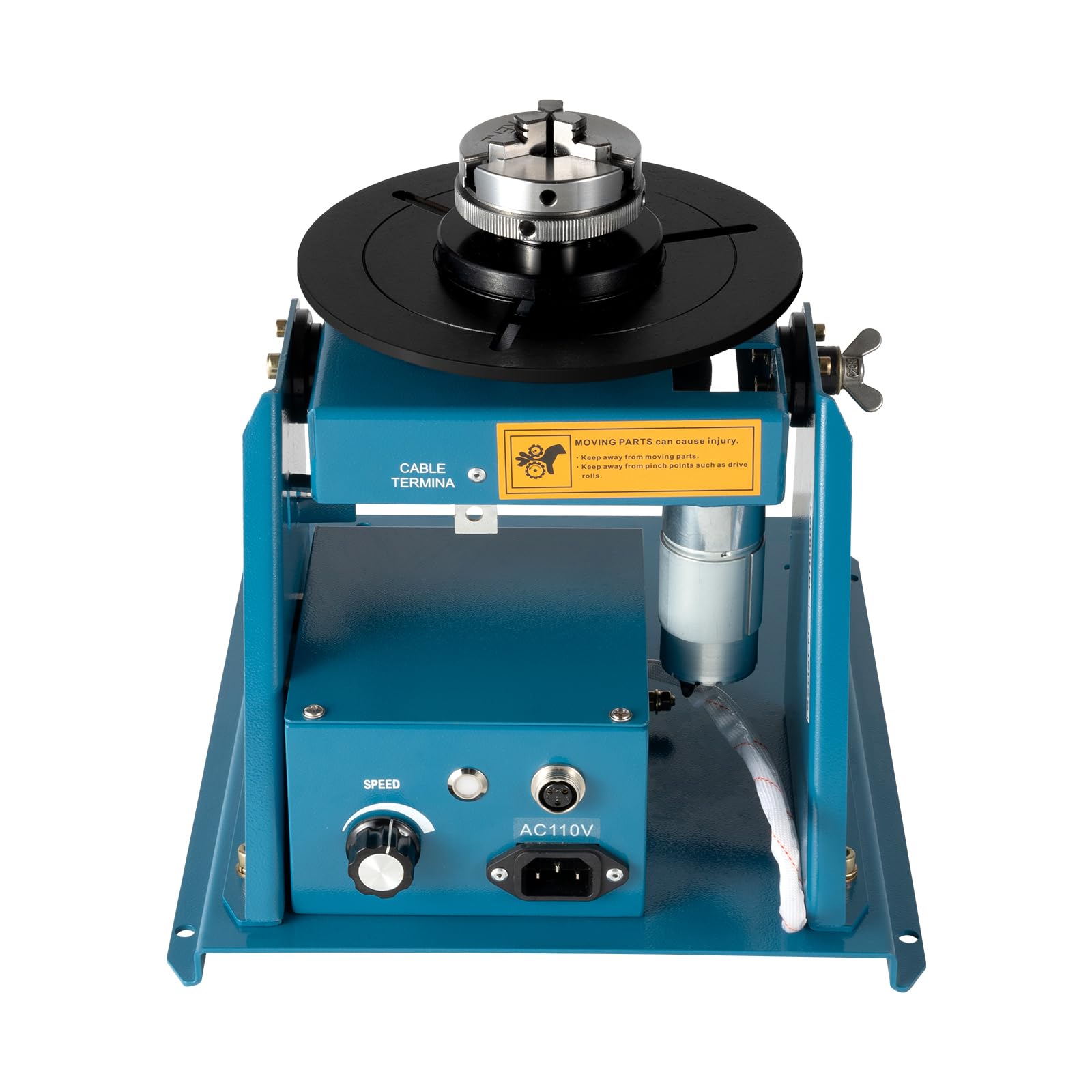 ROMYIX 220V Rotary Welding Positioner Welding Turntable with 2.5" Mini Chuck, Mini Welding Positioner for Welding Displacement Rotary Work,0-90º Tilte Table Dia
