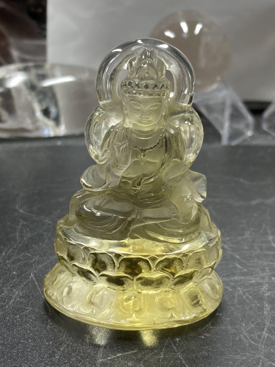シトリン 観音様 約70g 彫り物 神様 0227 ビューティー