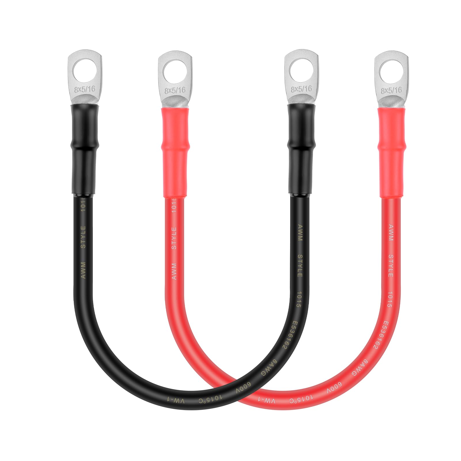 Battery Cable - iGreely 8 AWG 8 Gauge Wire Made with Tinned Copper Wire Battery Power Inverter Cables with 3/8