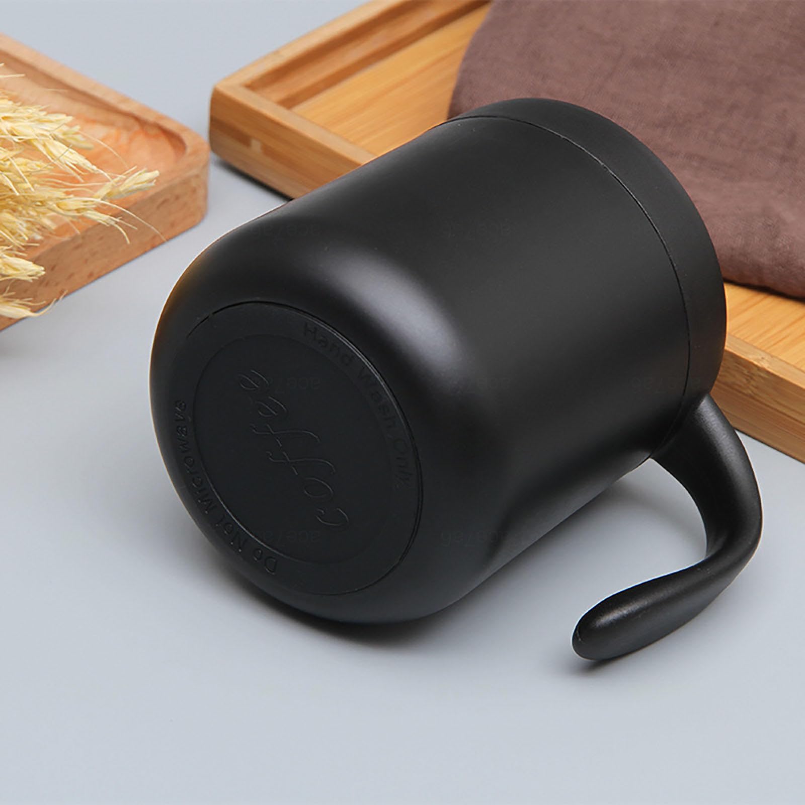 350/500 Ml Doppelwandiger Edelstahl-thermobecher Griff Kalte Heiße Getränke, Bpa-freie Isolierte Pulverbeschichtete Kaffeetasse, Büro Im Freien,D-350ml